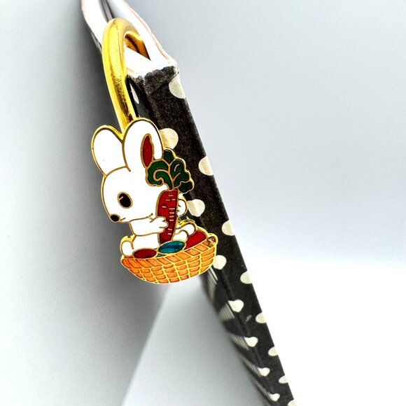 Cloisonné Set Of 2 Enamel Bookmarks Rabbit Easter Gold-Toned Metal Multicolor - Picture 6 of 7